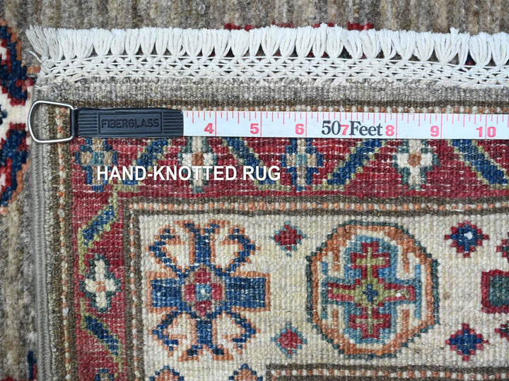 2'8" x 20'10" New Hand Knotted Grey Wool Runner Oriental Rug - MOA10289432