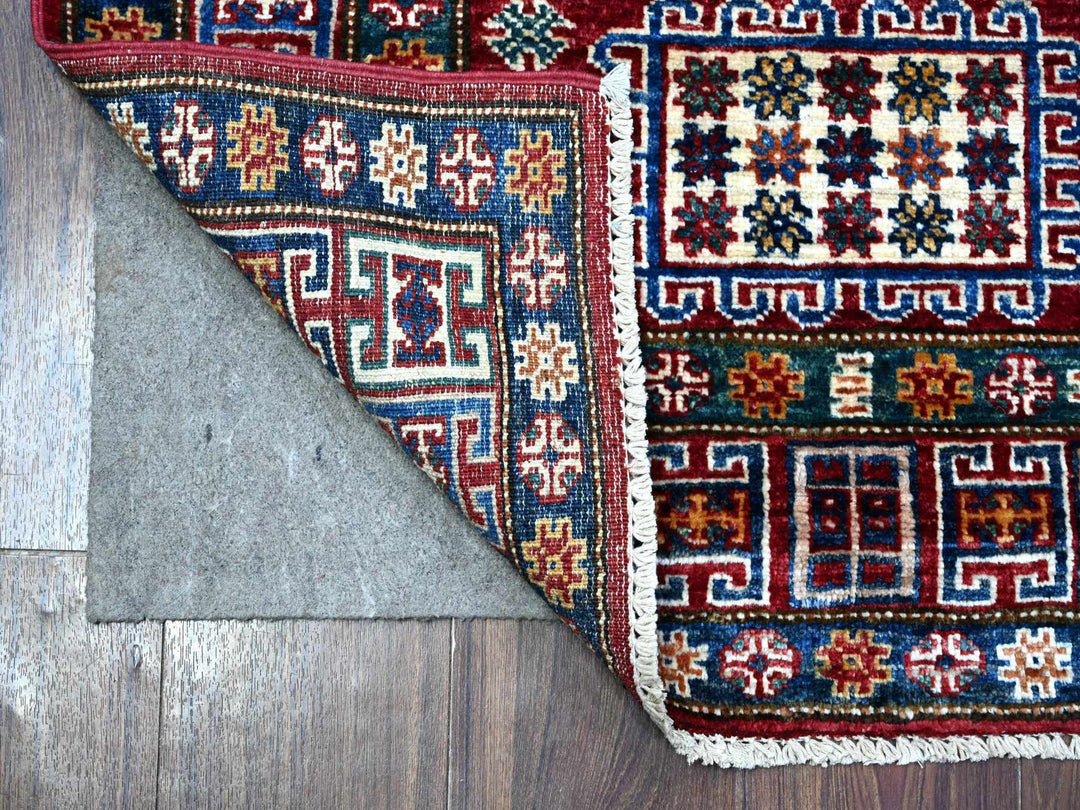 2'9" x 4'1" New Hand Knotted Red Wool Rectangle Oriental Rug - MOA10289435