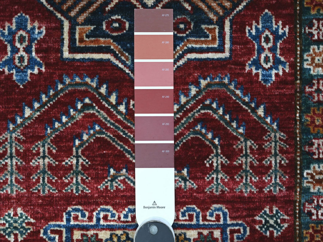 2'9" x 4'1" New Hand Knotted Red Wool Rectangle Oriental Rug - MOA10289435