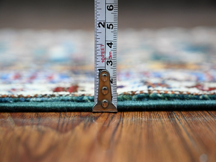 1'11" x 5'8" New Hand Knotted Green Wool Runner Oriental Rug - MOA10289437