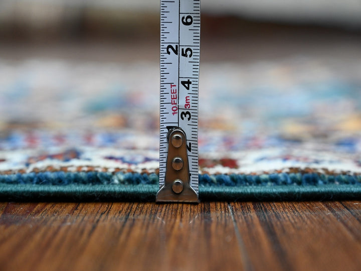 1'11" x 5'9" New Hand Knotted Green Wool Runner Oriental Rug - MOA10289441