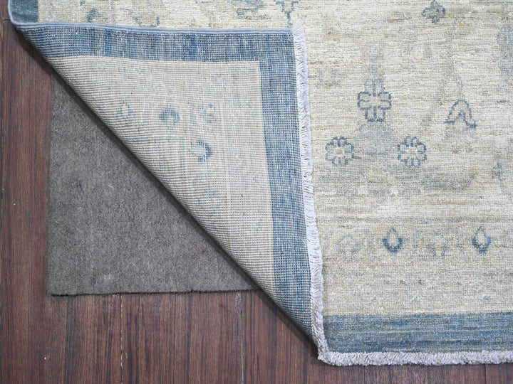 9'10" x 20'3" New Hand Knotted Blue Wool Rectangle Oriental Rug - MOA10289473