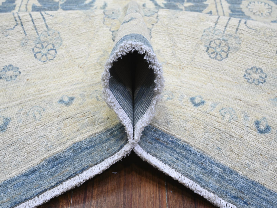 9'10" x 20'3" New Hand Knotted Blue Wool Rectangle Oriental Rug - MOA10289473