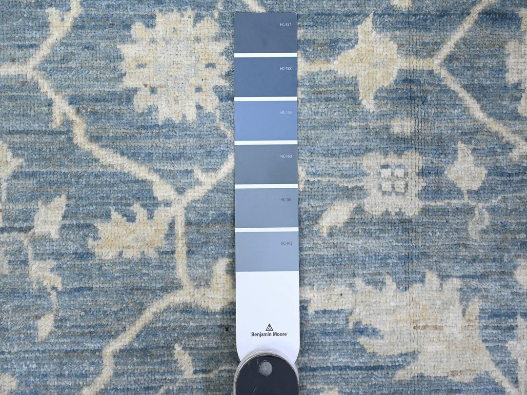 9'10" x 20'3" New Hand Knotted Blue Wool Rectangle Oriental Rug - MOA10289473