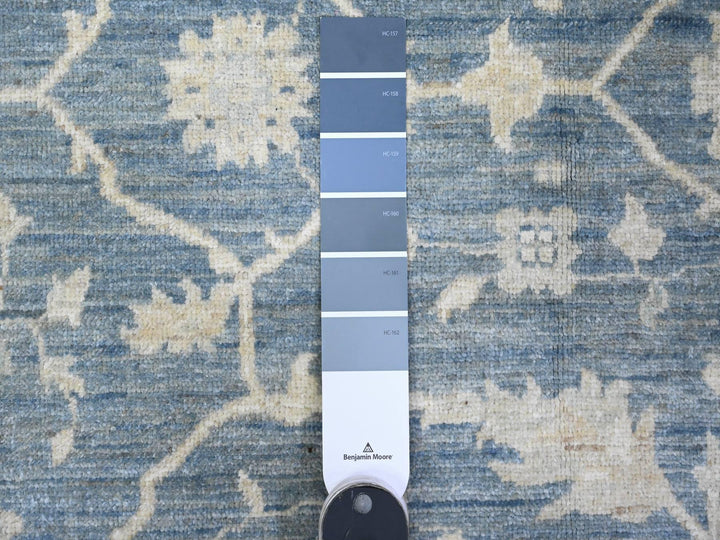 9'10" x 20'3" New Hand Knotted Blue Wool Rectangle Oriental Rug - MOA10289473