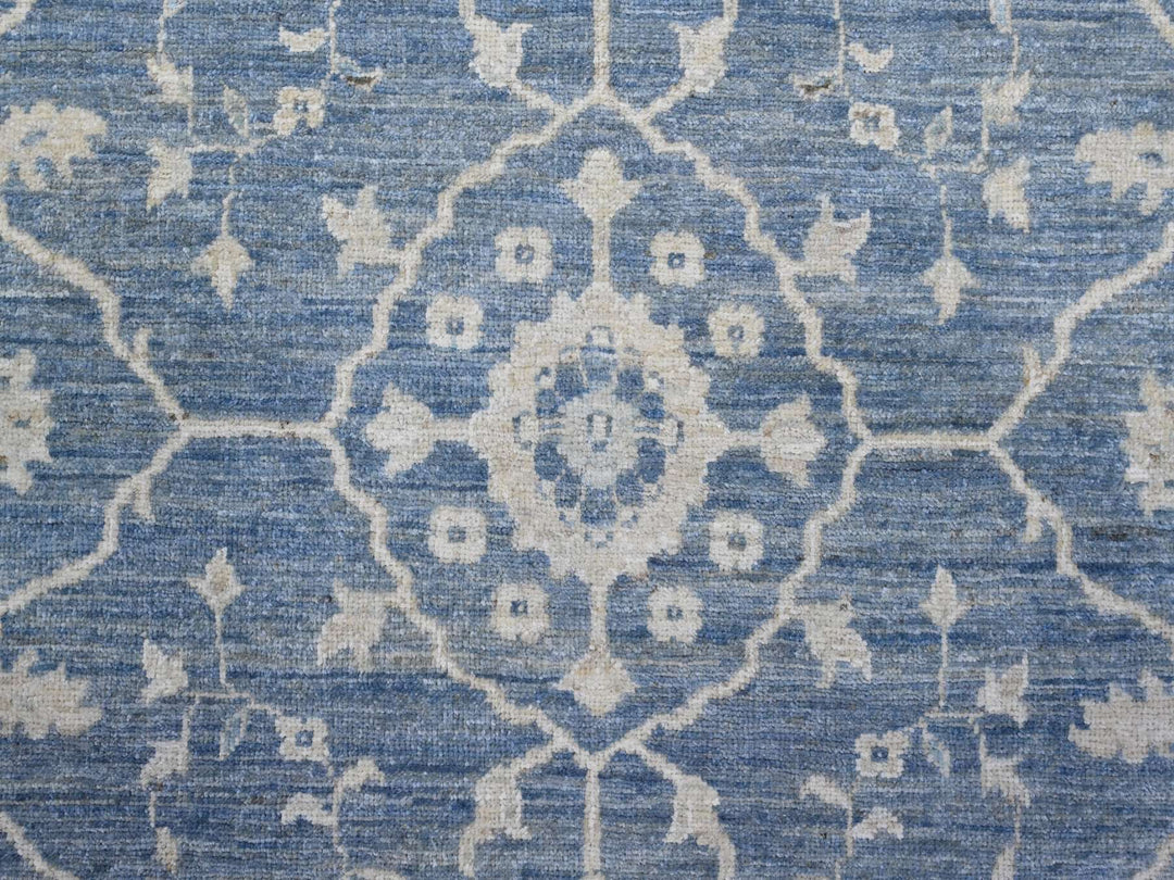 9'10" x 20'3" New Hand Knotted Blue Wool Rectangle Oriental Rug - MOA10289473