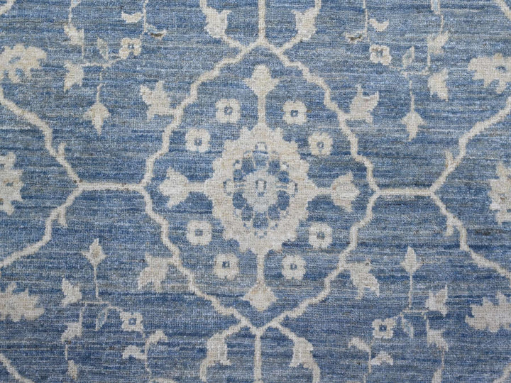 9'10" x 20'3" New Hand Knotted Blue Wool Rectangle Oriental Rug - MOA10289473