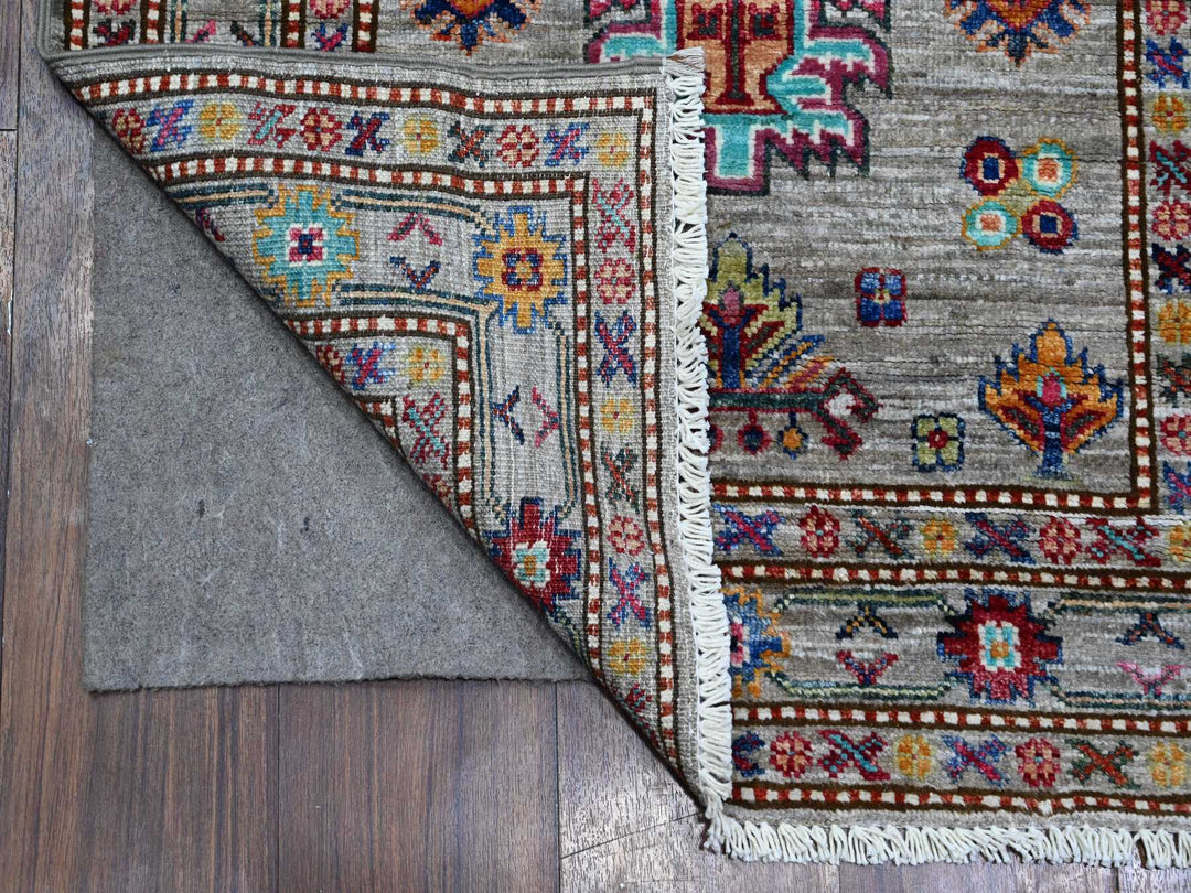 2'8" x 13'2" New Hand Knotted Grey Wool Runner Oriental Rug - MOA10289560