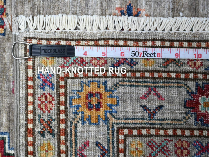 2'8" x 13'2" New Hand Knotted Grey Wool Runner Oriental Rug - MOA10289560