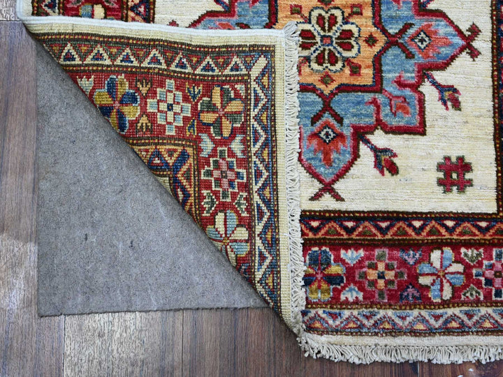 2'7" x 10'7" New Hand Knotted Ivory Wool Runner Oriental Rug - MOA10289561