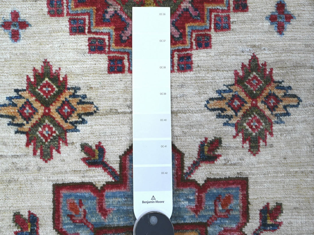 2'7" x 10'7" New Hand Knotted Ivory Wool Runner Oriental Rug - MOA10289561