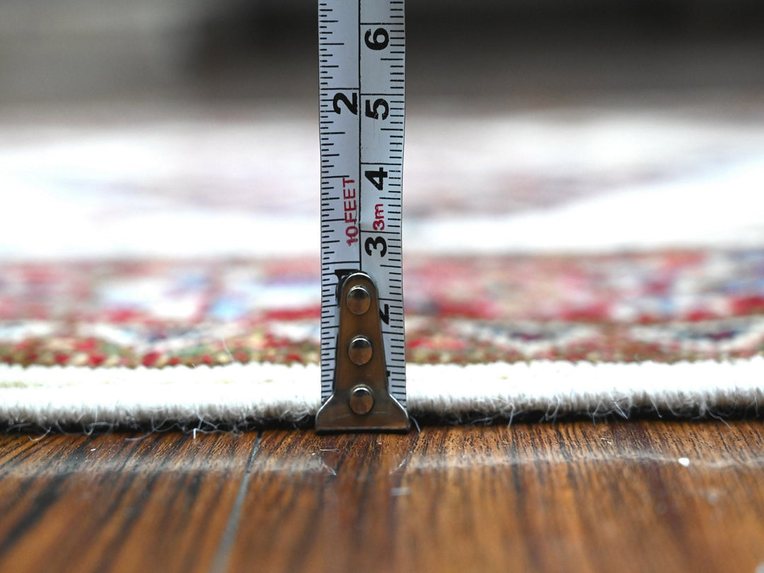 2'7" x 10'7" New Hand Knotted Ivory Wool Runner Oriental Rug - MOA10289561