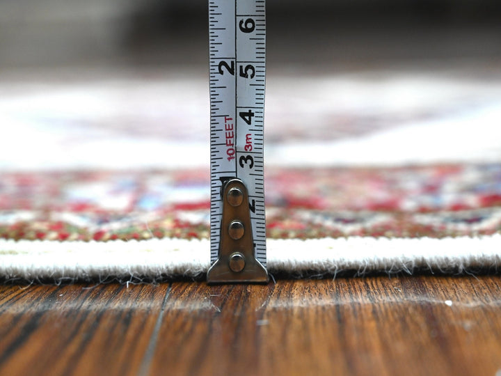 2'7" x 10'7" New Hand Knotted Ivory Wool Runner Oriental Rug - MOA10289561