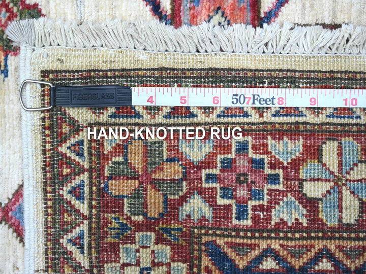 2'7" x 10'7" New Hand Knotted Ivory Wool Runner Oriental Rug - MOA10289561