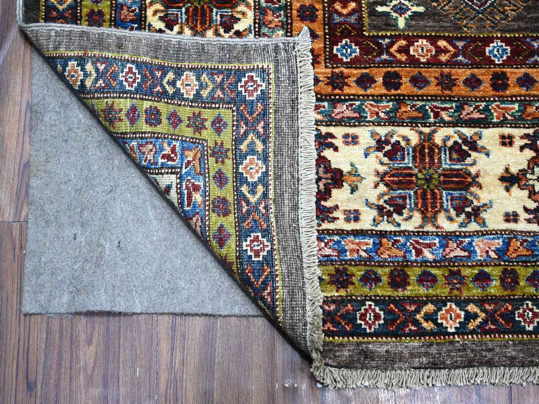 8'10" x 11'11" New Hand Knotted Grey Wool Rectangle Oriental Rug - MOA10289564