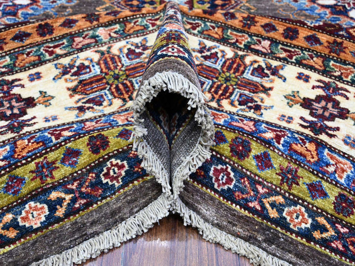 8'10" x 11'11" New Hand Knotted Grey Wool Rectangle Oriental Rug - MOA10289564