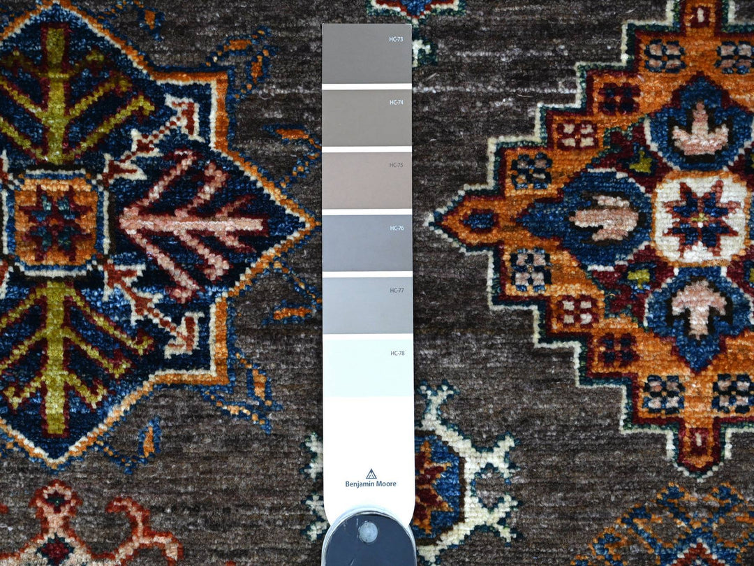 8'10" x 11'11" New Hand Knotted Grey Wool Rectangle Oriental Rug - MOA10289564