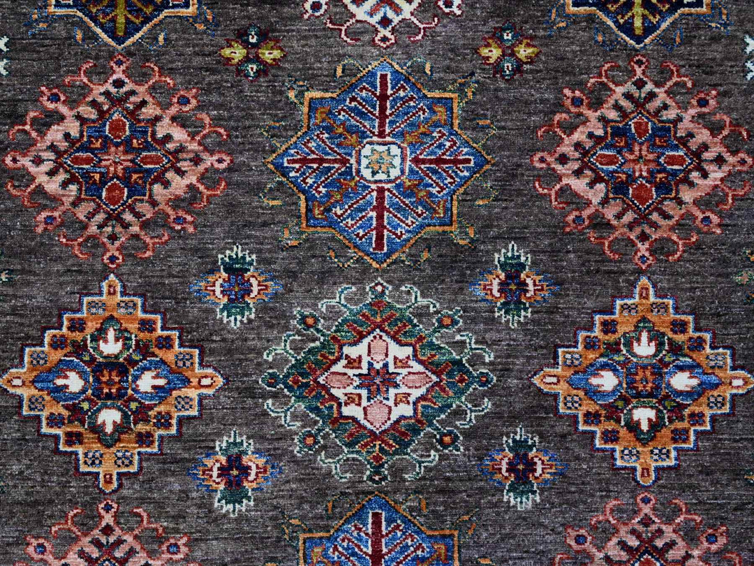 8'10" x 11'11" New Hand Knotted Grey Wool Rectangle Oriental Rug - MOA10289564