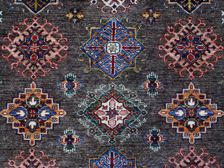 8'10" x 11'11" New Hand Knotted Grey Wool Rectangle Oriental Rug - MOA10289564