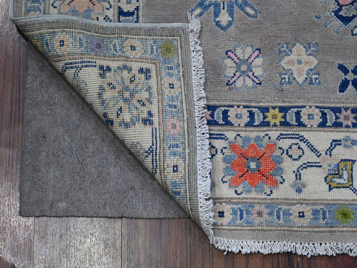 4'10" x 6'1" New Hand Knotted Grey Wool Rectangle Oriental Rug - MOA10289607