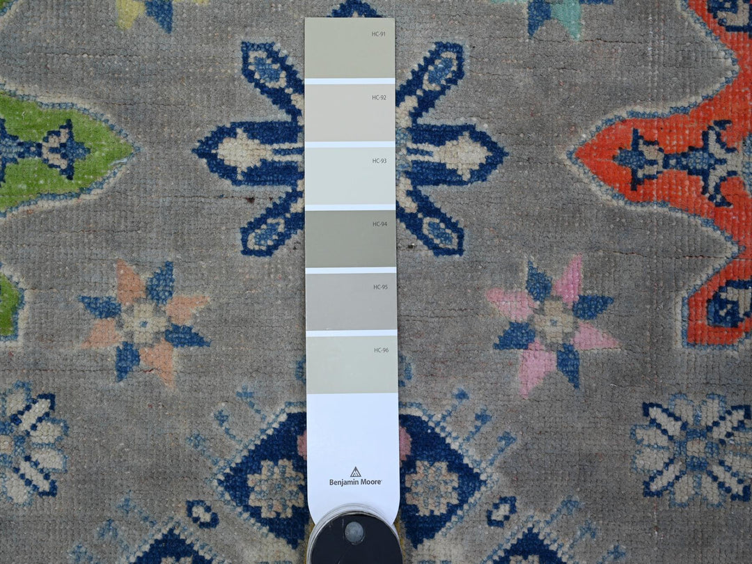 4'10" x 6'1" New Hand Knotted Grey Wool Rectangle Oriental Rug - MOA10289607