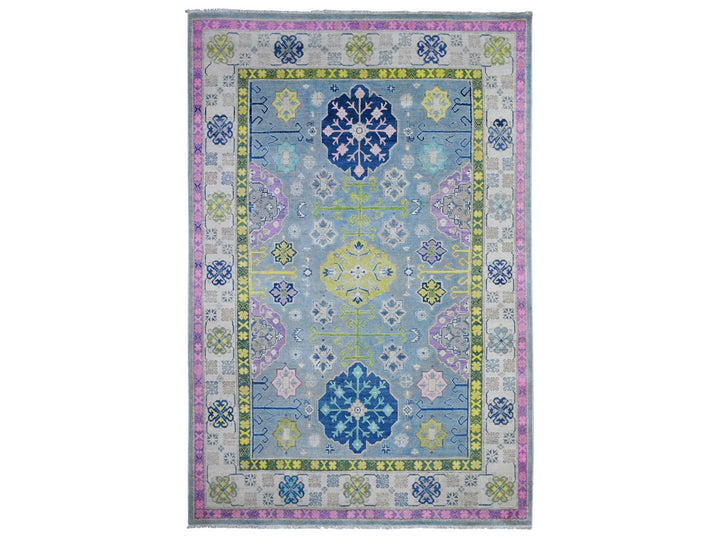 5'10" x 8'10" New Hand Knotted Grey Wool Rectangle Oriental Rug - MOA10289610