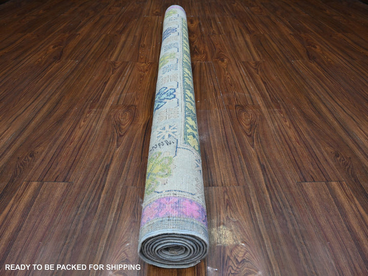 5'10" x 8'10" New Hand Knotted Grey Wool Rectangle Oriental Rug - MOA10289610