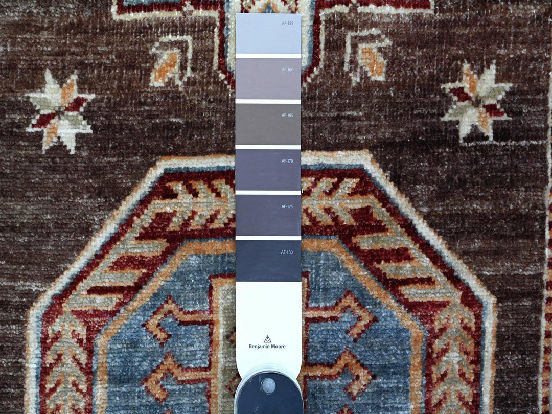 2'6" x 19'5" New Hand Knotted Brown Wool Runner Oriental Rug - MOA10289616