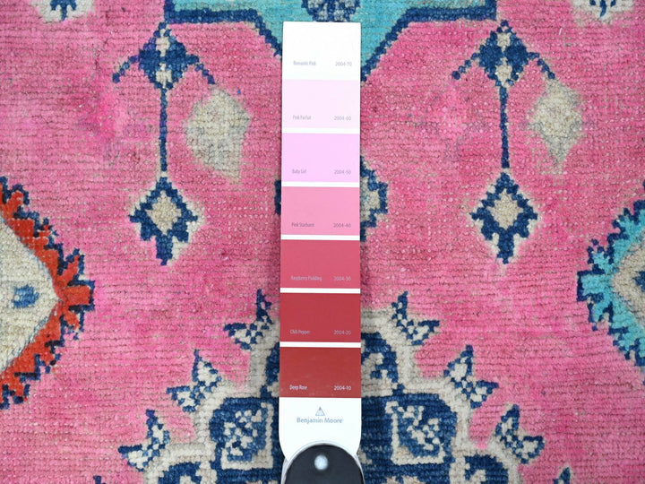 2'6" x 15'6" New Hand Knotted Pink Wool Runner Oriental Rug - MOA10289622