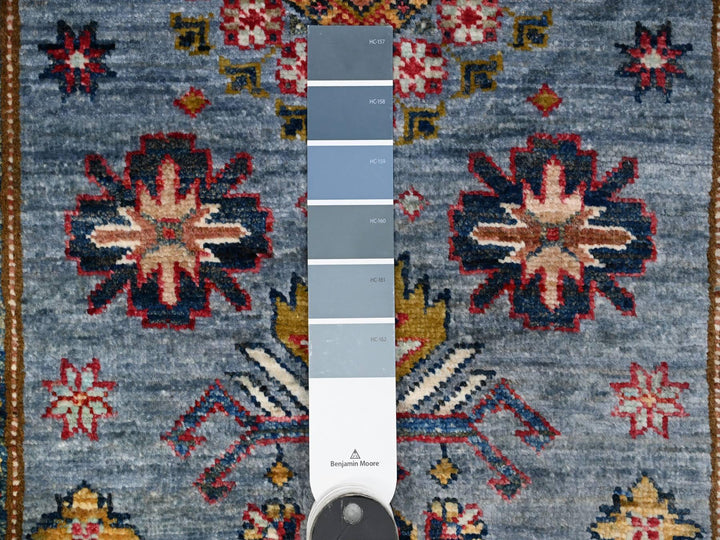 2'7" x 19'6" New Hand Knotted Blue Wool Runner Oriental Rug - MOA10289638