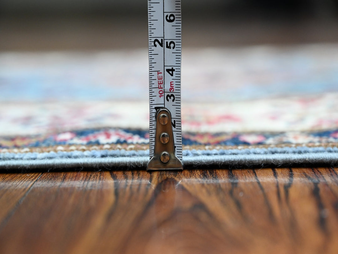 2'7" x 19'6" New Hand Knotted Blue Wool Runner Oriental Rug - MOA10289638