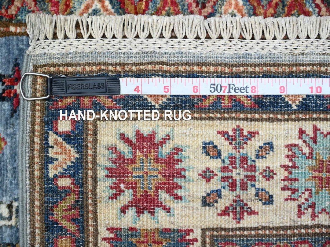 2'7" x 19'6" New Hand Knotted Blue Wool Runner Oriental Rug - MOA10289638