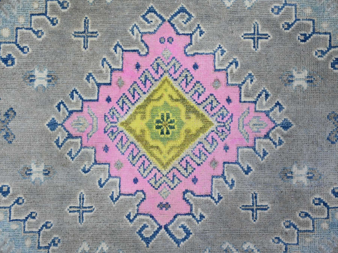 8'2" x 11'5" New Hand Knotted Grey Wool Rectangle Oriental Rug - MOA10289641