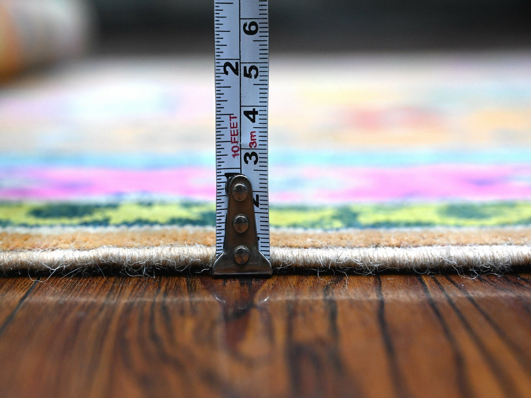 3'11" x 5'9" New Hand Knotted Orange Wool Rectangle Oriental Rug - MOA10289711