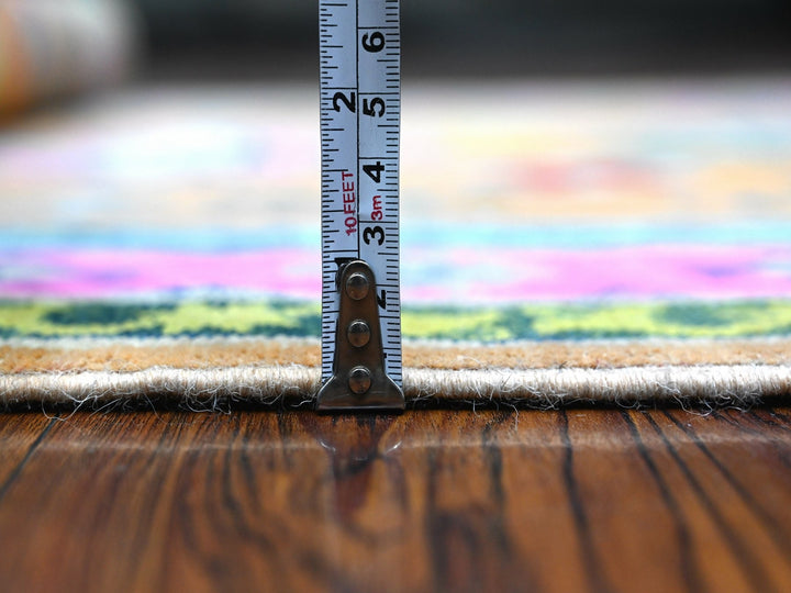 3'11" x 5'9" New Hand Knotted Orange Wool Rectangle Oriental Rug - MOA10289711