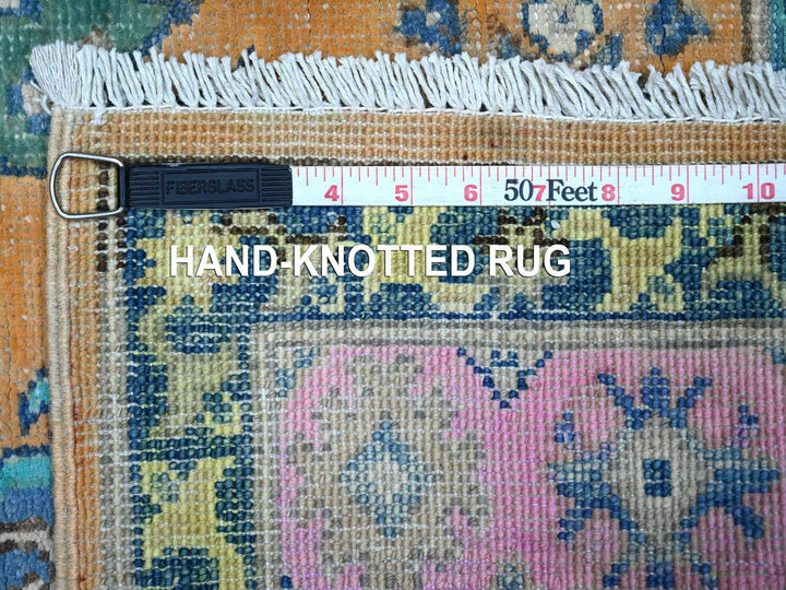 3'11" x 5'9" New Hand Knotted Orange Wool Rectangle Oriental Rug - MOA10289711