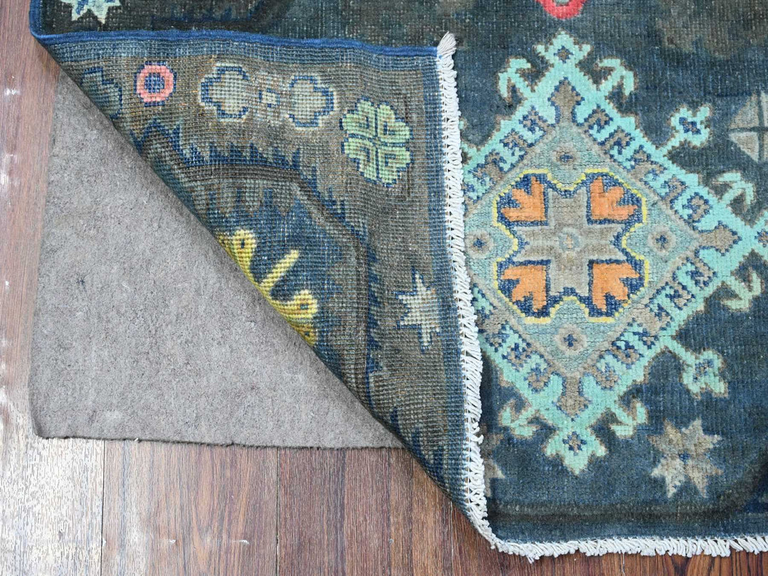 3'2" x 4'11" New Hand Knotted Black Wool Rectangle Oriental Rug - MOA10289712