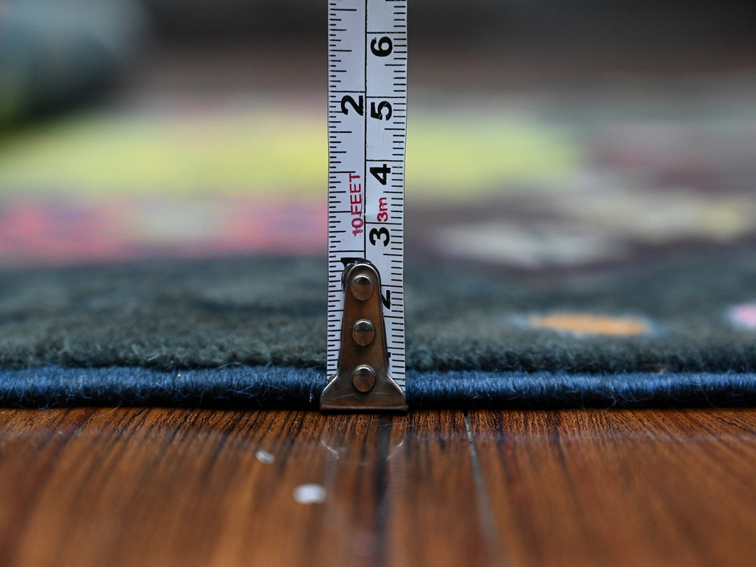 3'2" x 4'11" New Hand Knotted Black Wool Rectangle Oriental Rug - MOA10289712