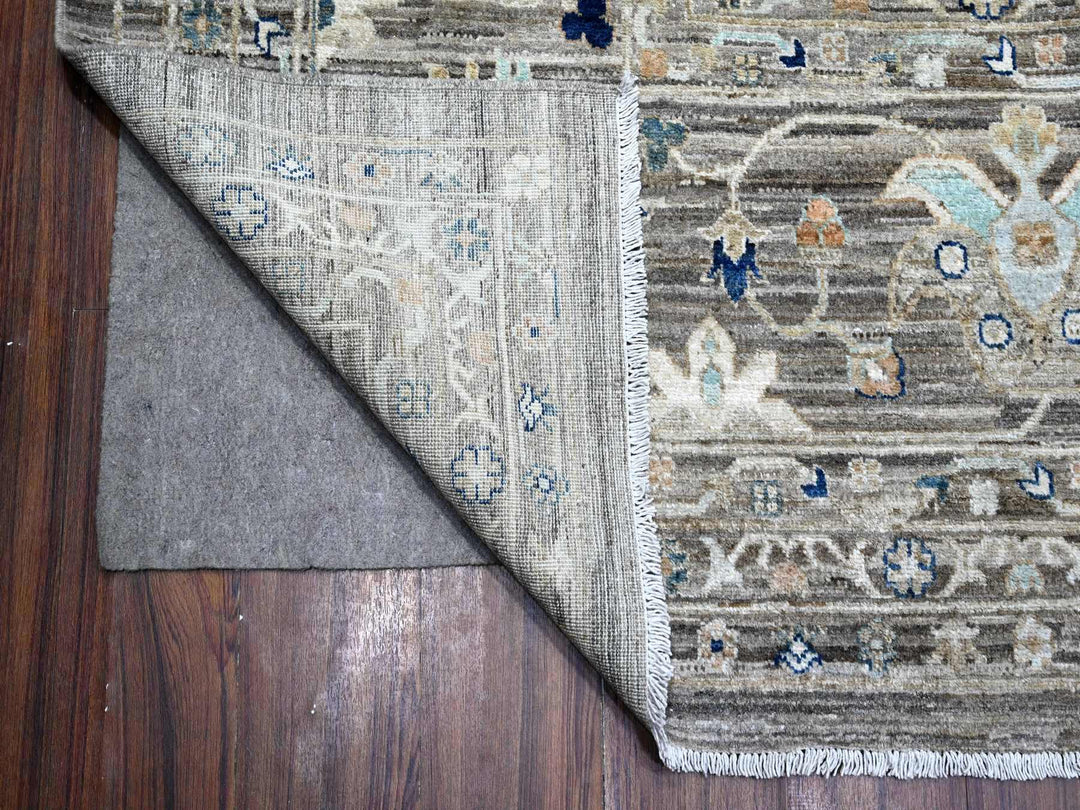 11'11" x 17'11" New Hand Knotted Grey Wool Rectangle Oriental Rug - MOA10289723