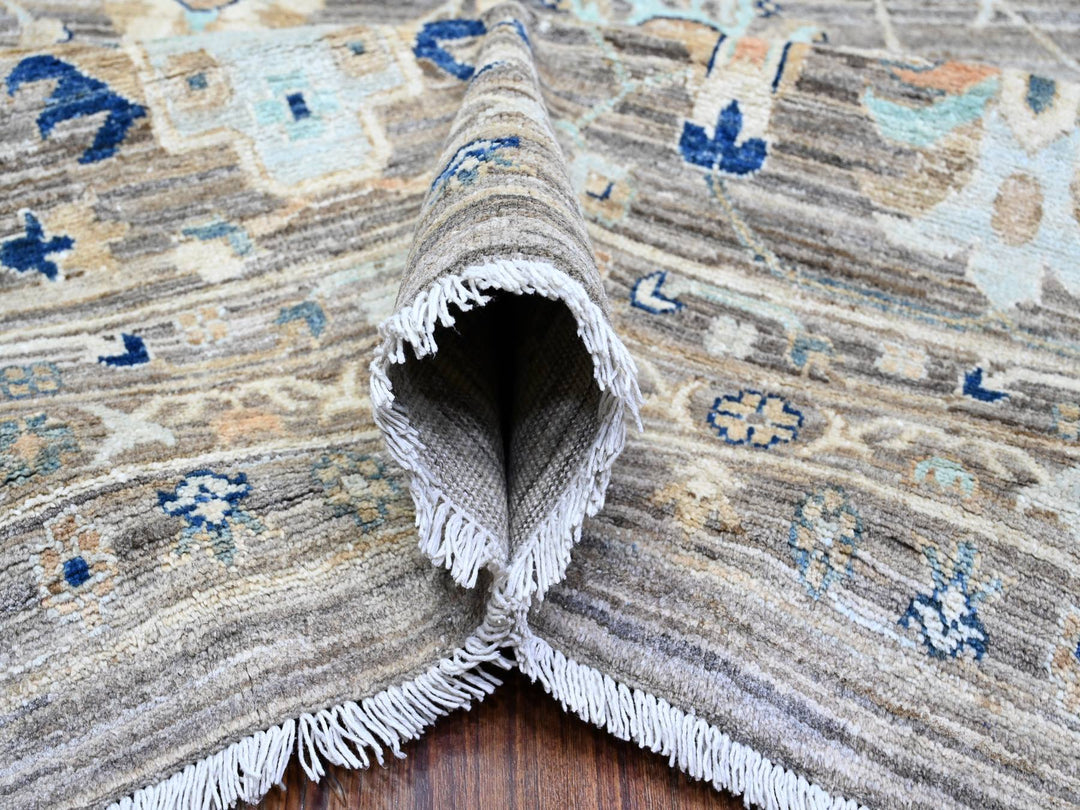 11'11" x 17'11" New Hand Knotted Grey Wool Rectangle Oriental Rug - MOA10289723