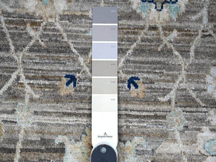 11'11" x 17'11" New Hand Knotted Grey Wool Rectangle Oriental Rug - MOA10289723