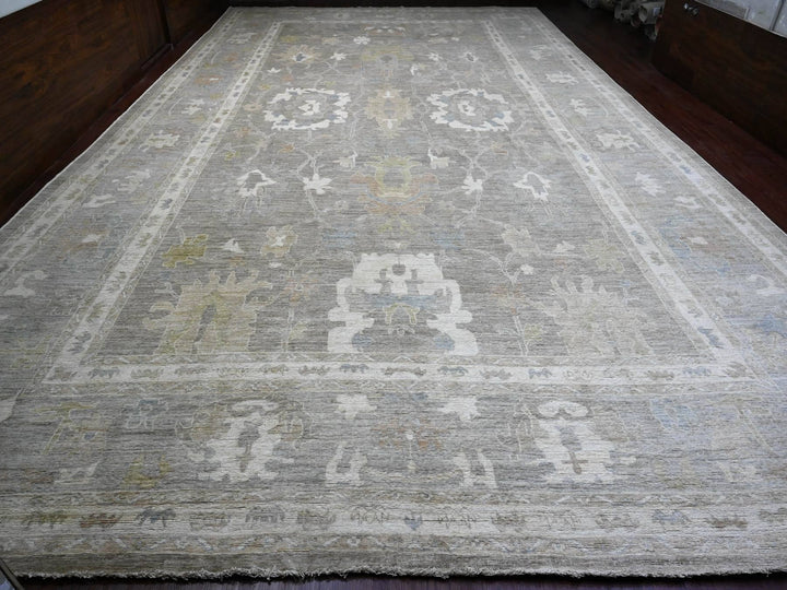 13'11" x 23'3" New Hand Knotted Brown Wool Rectangle Oriental Rug - MOA10289740