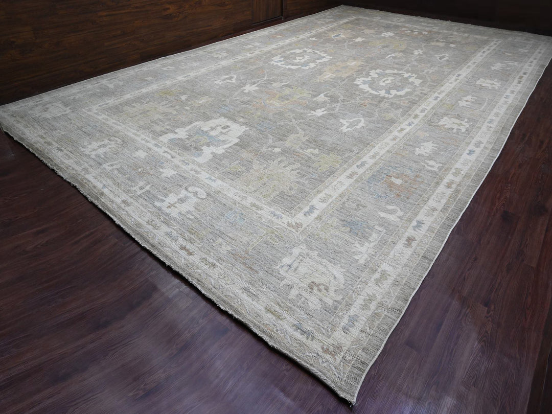 13'11" x 23'3" New Hand Knotted Brown Wool Rectangle Oriental Rug - MOA10289740