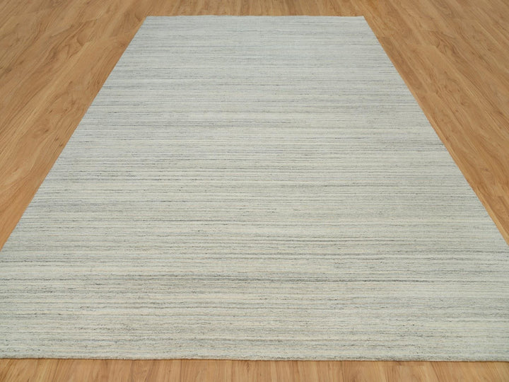10'1" x 14'0" New Hand Loomed Ivory Wool Rectangle Oriental Rug - MOA10290125