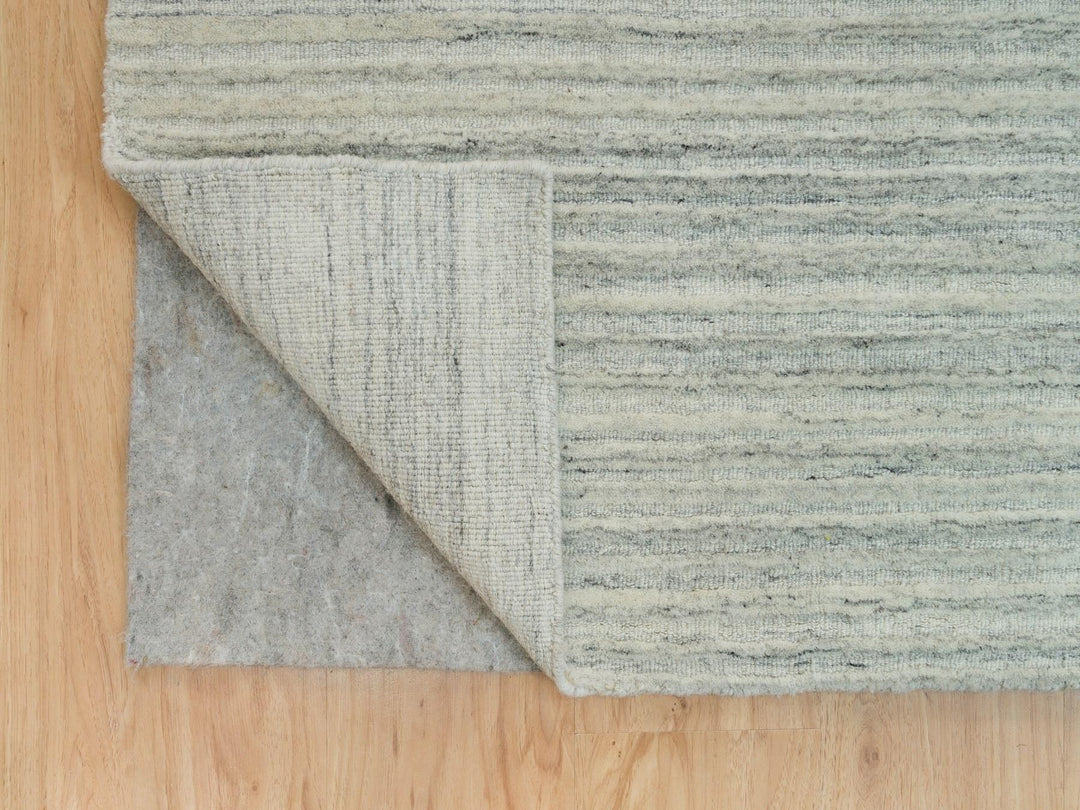 10'1" x 14'0" New Hand Loomed Ivory Wool Rectangle Oriental Rug - MOA10290125