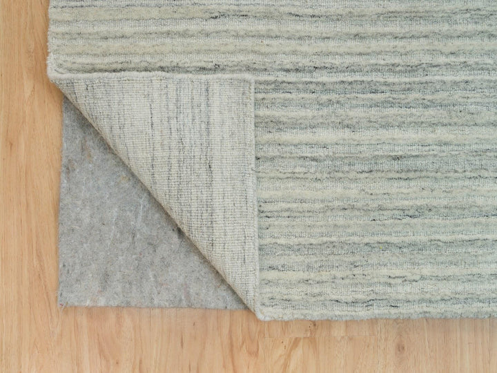 10'1" x 14'0" New Hand Loomed Ivory Wool Rectangle Oriental Rug - MOA10290125