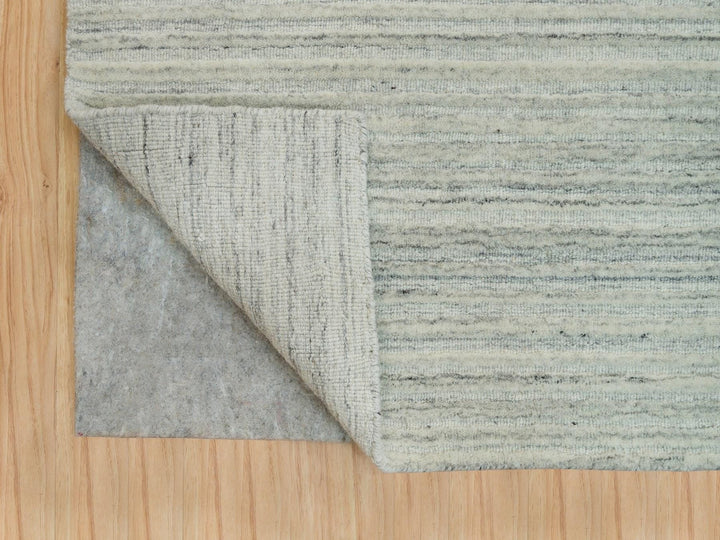 9'1" x 11'11" New Hand Loomed Ivory Wool Rectangle Oriental Rug - MOA10290126