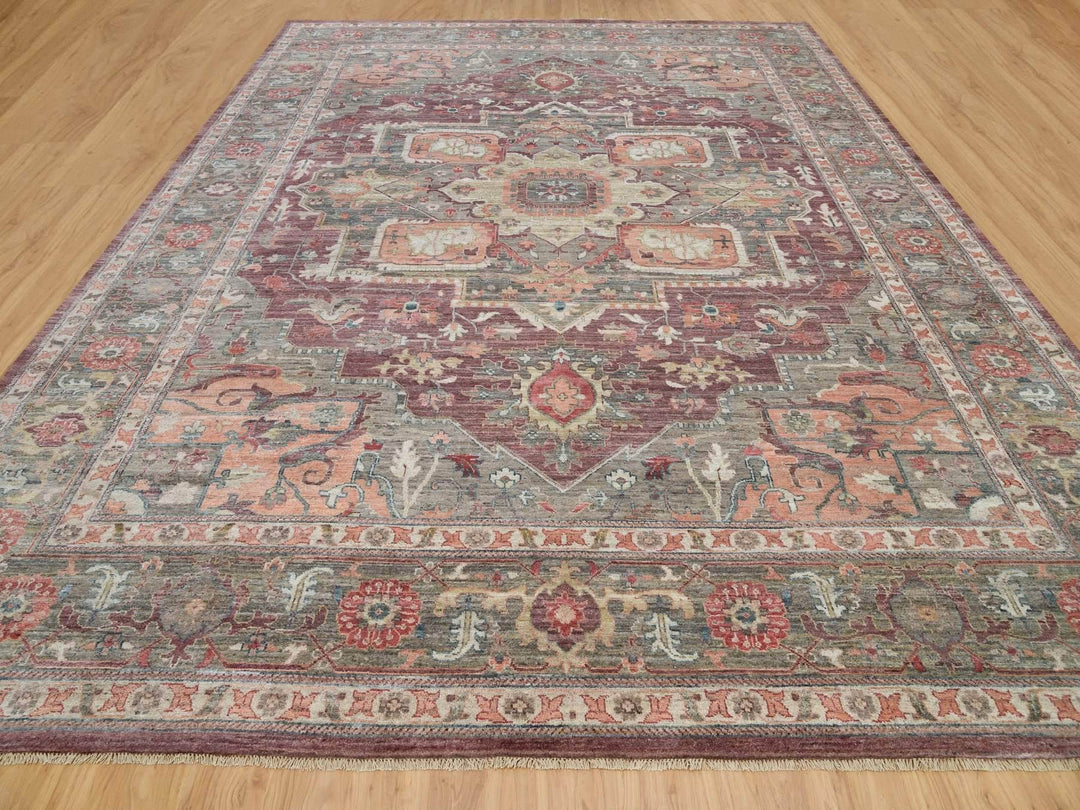 13'10" x 17'9" New Hand Knotted Red Wool Rectangle Oriental Rug - MOA10290137