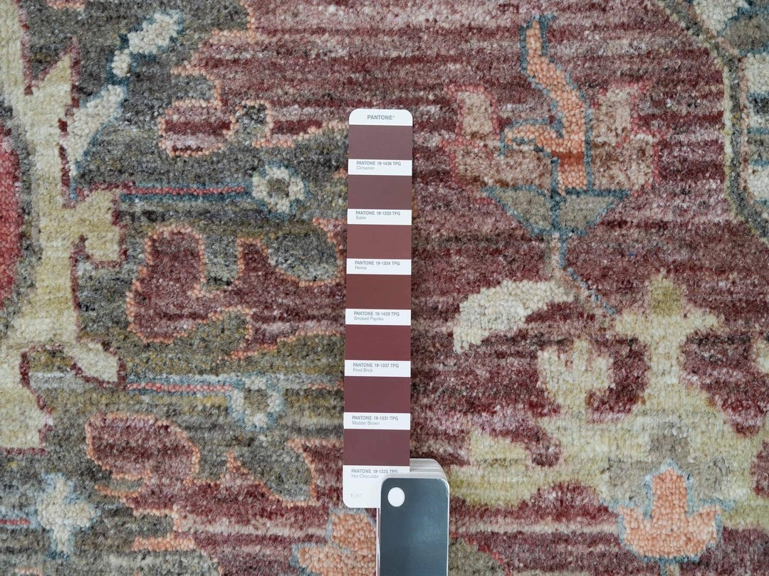 13'10" x 17'9" New Hand Knotted Red Wool Rectangle Oriental Rug - MOA10290137