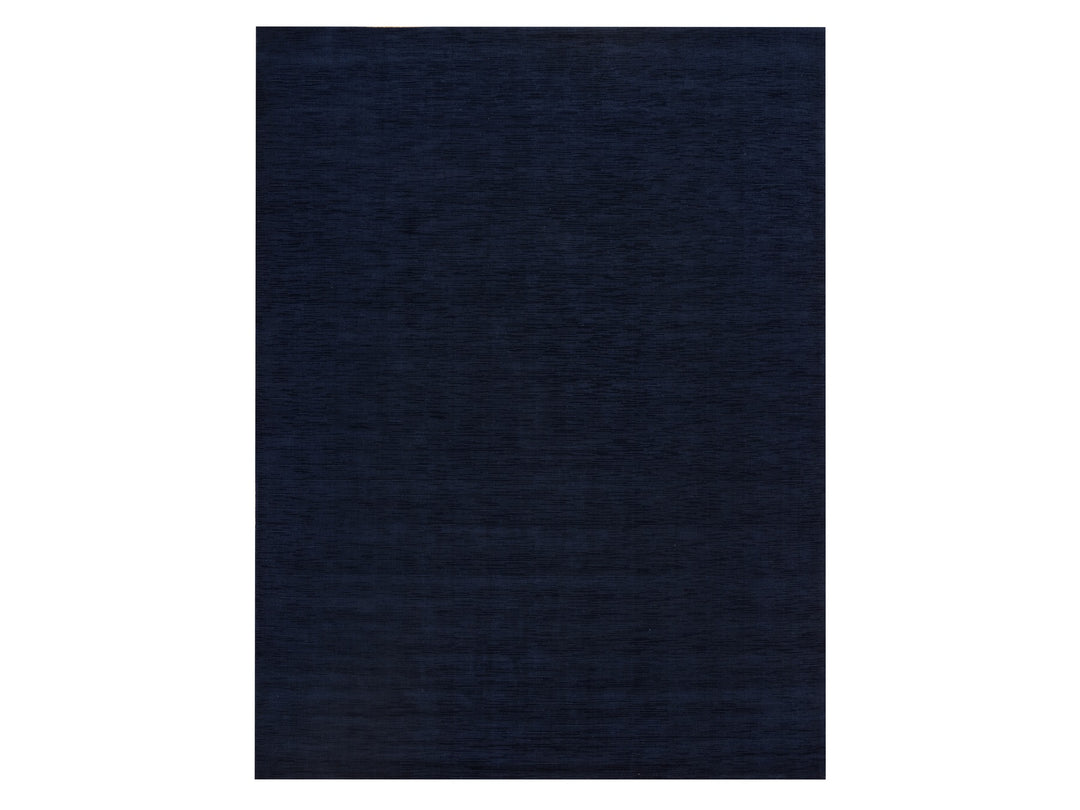 9'1" x 12'0" New Hand Loomed Blue Wool and Plant based Silk Rectangle Oriental Rug - MOA10290152